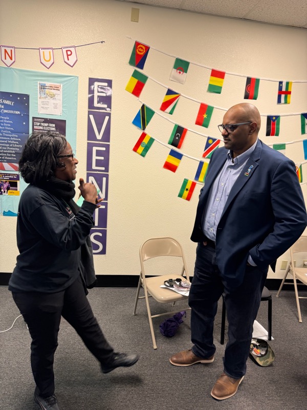 Cedric in conversation at community event