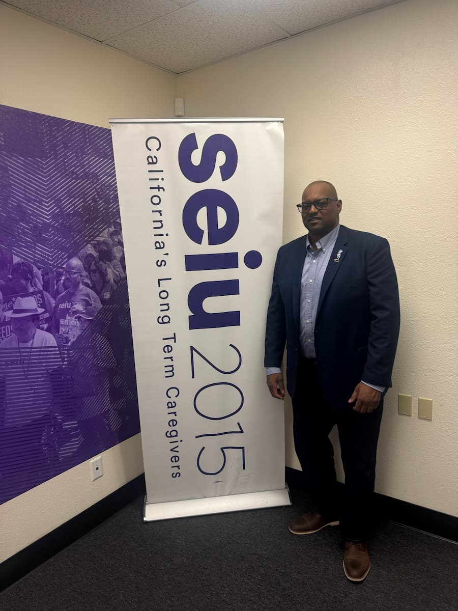 Cedric at SEIU 2015 event showing support for California long-term caregivers