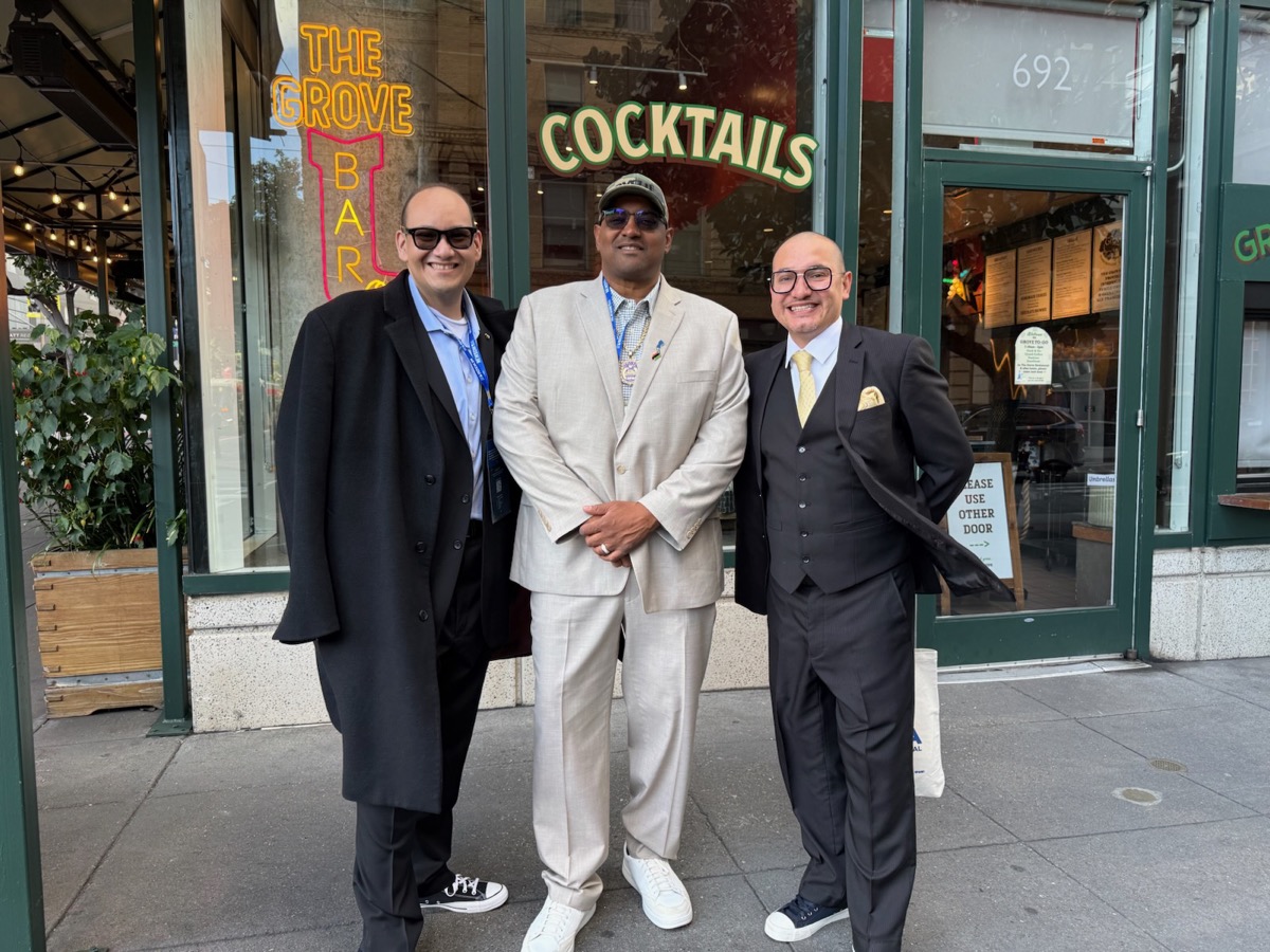 Cedric engaging with community at SEIU event